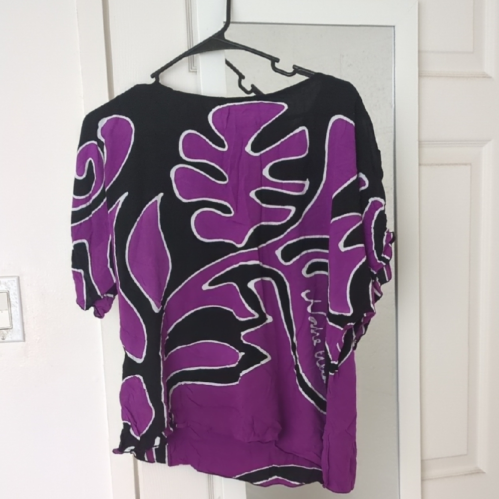 Purple and Black Women's Top